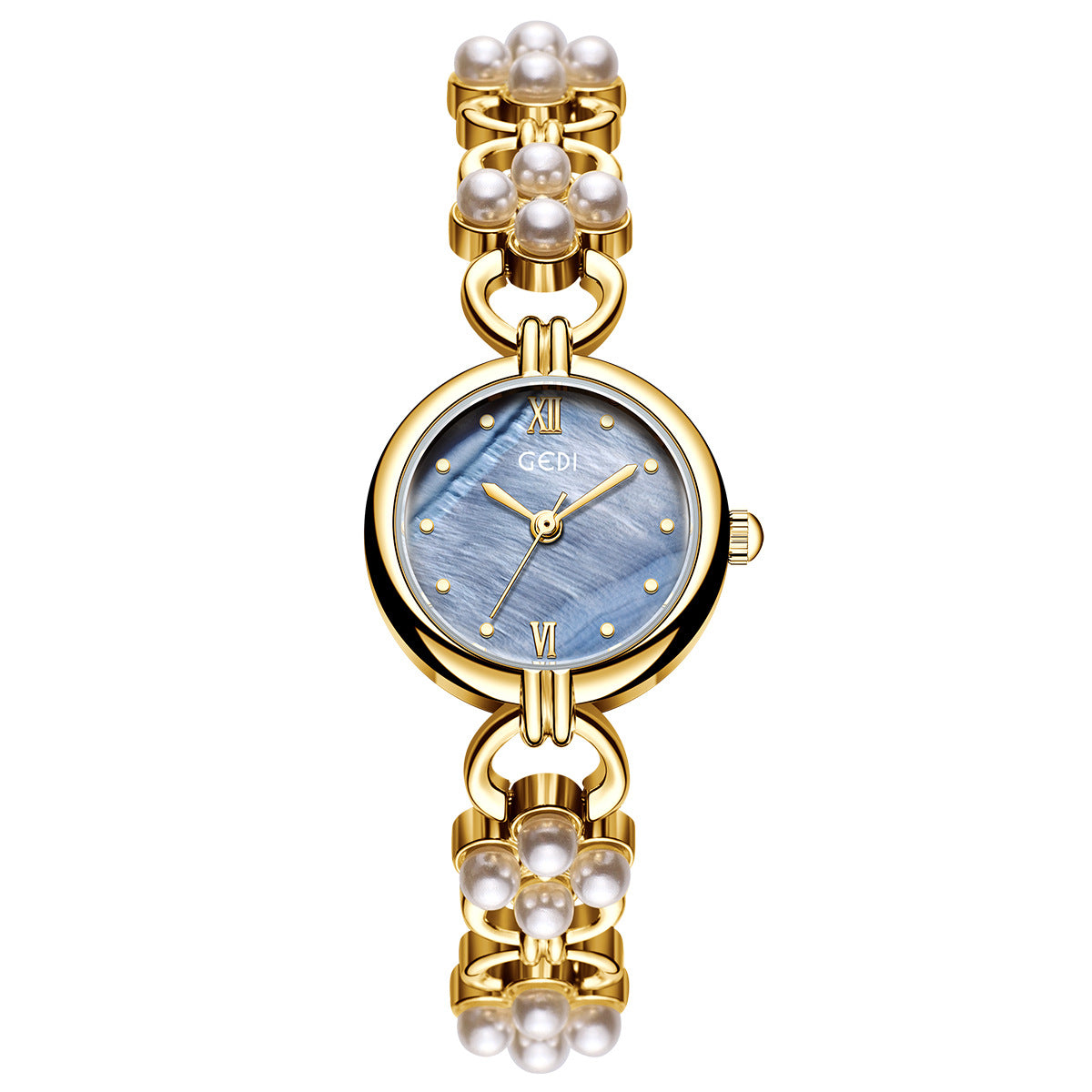 Elegant Pearl Gold Analog Quartz Bnagle Watch MK2SSAS6W6JWA01
