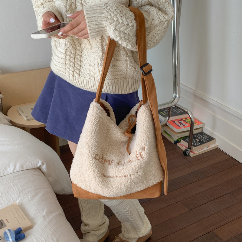 Casual Fuzzy Plush Underarm Shoulder Bag 6W10BBG2493