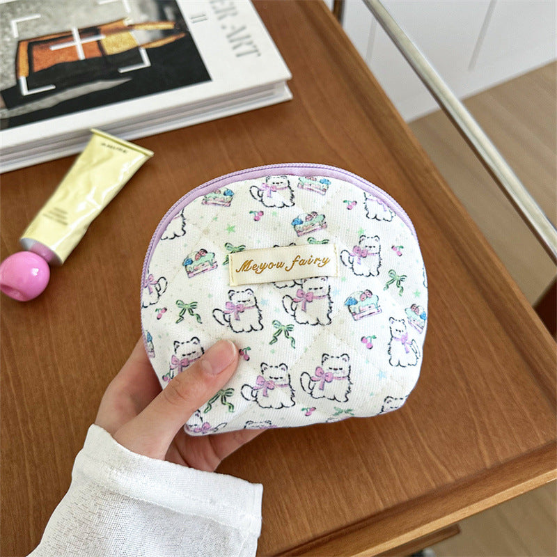 Colorful Polka Dots Quilted Shell Makeup Bag MK2BW6S10BOB123