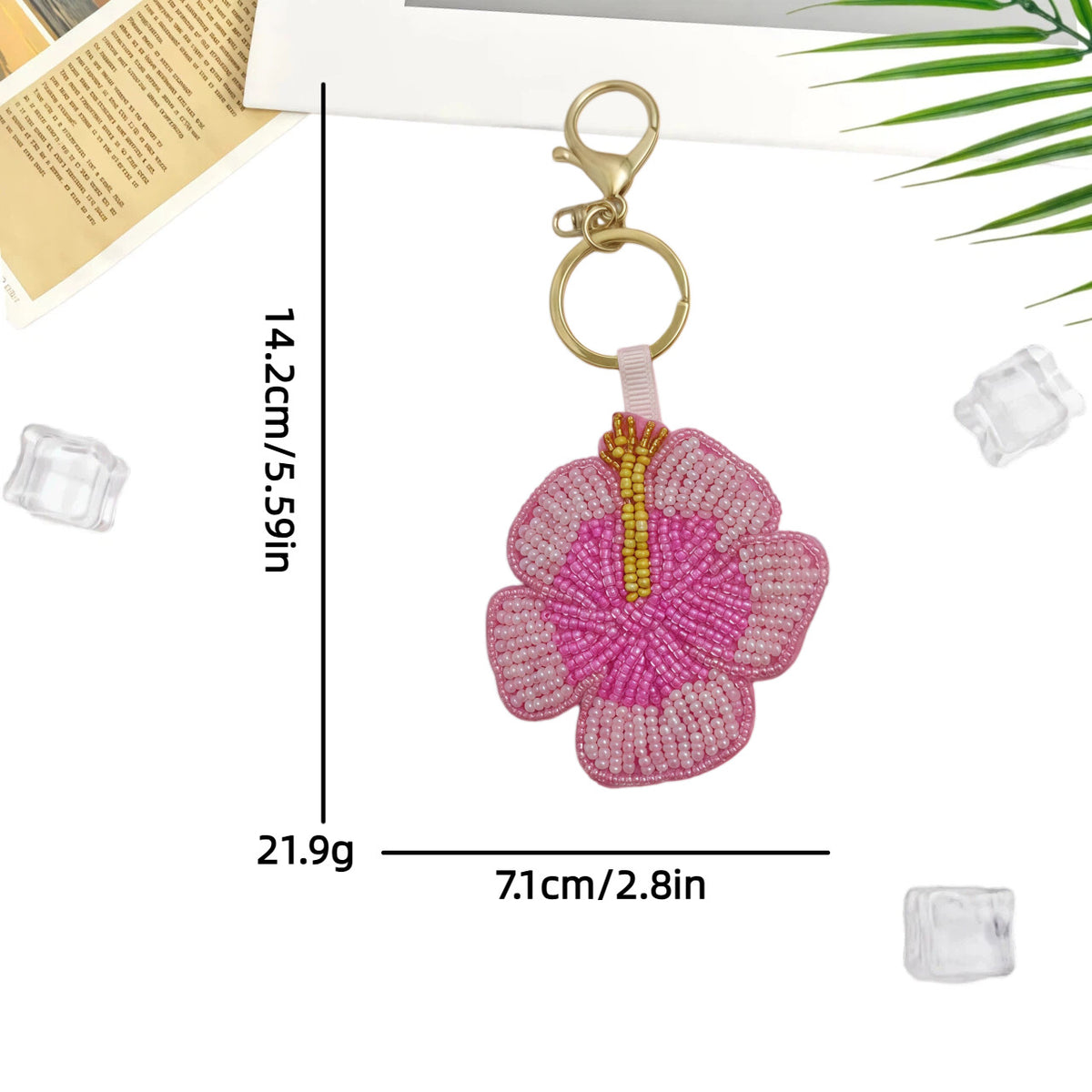 Sweet Handmade Beaded Floral Pendant Keychain 6W10BBC814