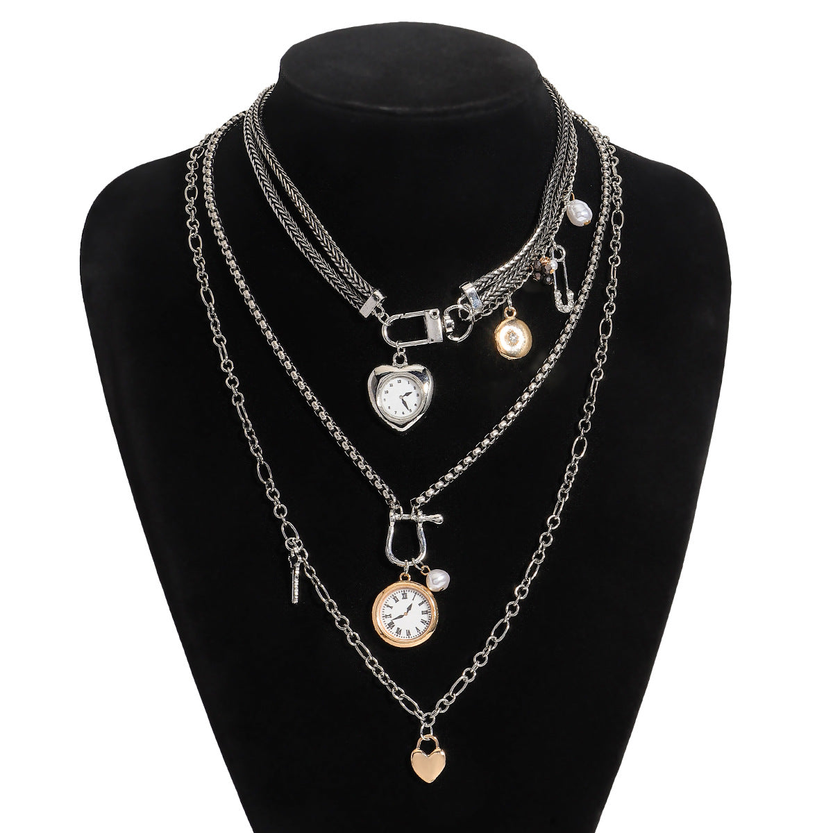 Multi-Layer Heart Pendant Necklace - DippedShop Wholesale - #0083