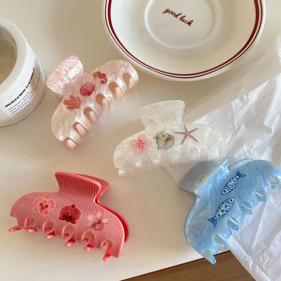 Starfish Shell Hair Clips - DippedShop Wholesale - #5107
