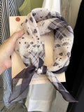 Chic Floral Print Square Silk Scarf 6W6NSI189
