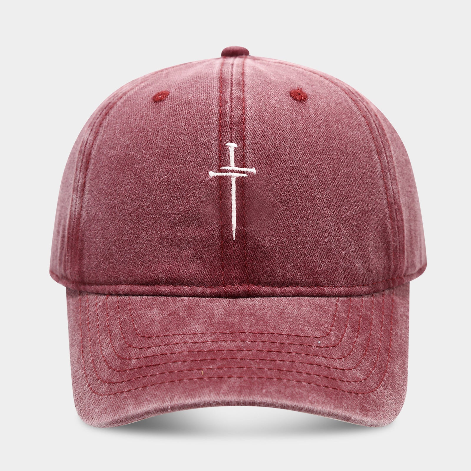 Vintage Wash Fade Cross Embroidery Baseball Caps MK2COW6W6HAT226