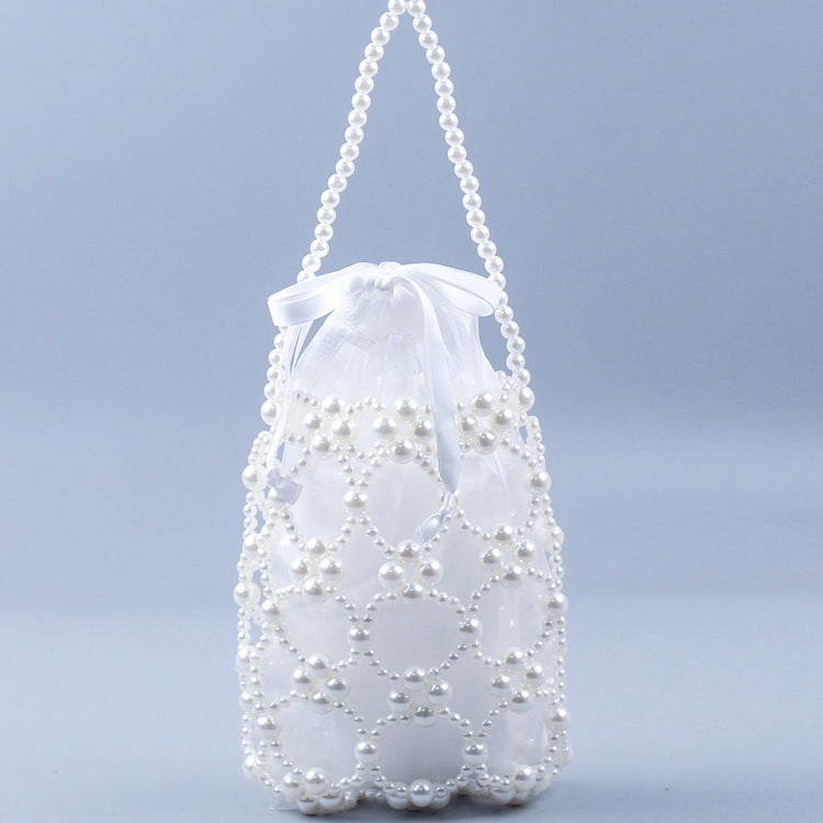 Hollow Solid Color Beads Handbag DP25C781