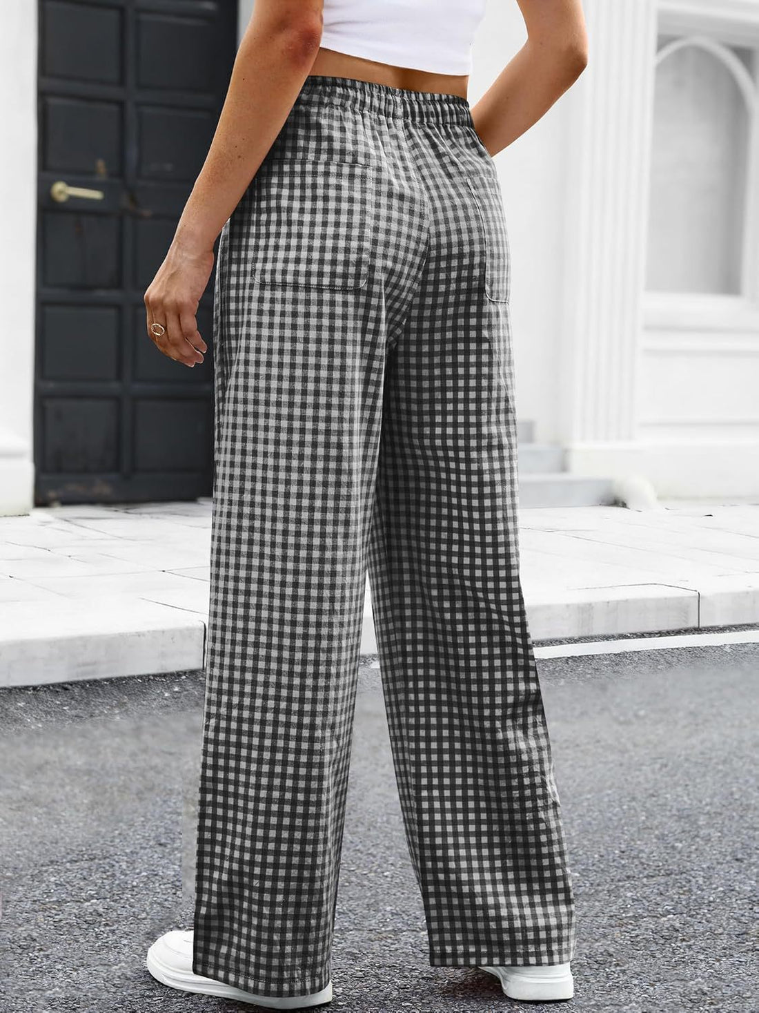 Casual Plaid Wide Leg Pants - DippedShop Wholesale - #5267