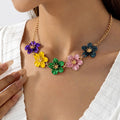 Trendy Exaggerated Blue Flower Chain Anklets 8ZA6JAB44L