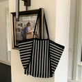 Vintage Striped Hollow Straw Woven Shoulder Bag MK2BLW6W10BBG586