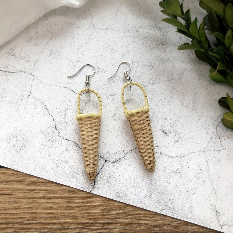Rattan Beach Dangle Earrings - DippedShop Wholesale - #9843