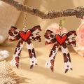 Leopard Bow Dangle Earrings - DippedShop Wholesale - #6963