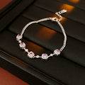 Elegant Rhinestones Floral Chain Bracelet 6W6JBR727