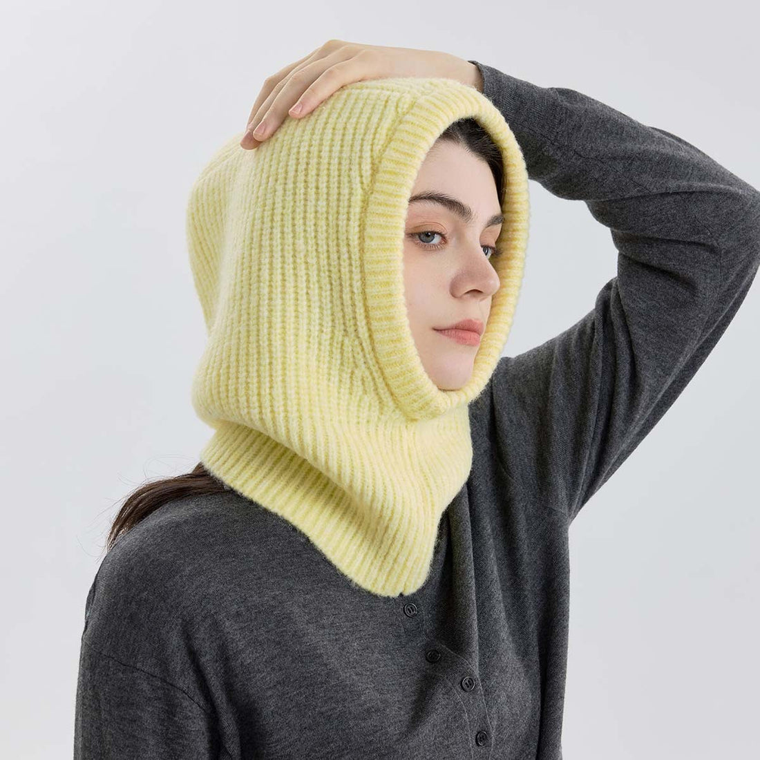 Classic Thermal Wool Blend Knit Balaclava Cap DP25H727