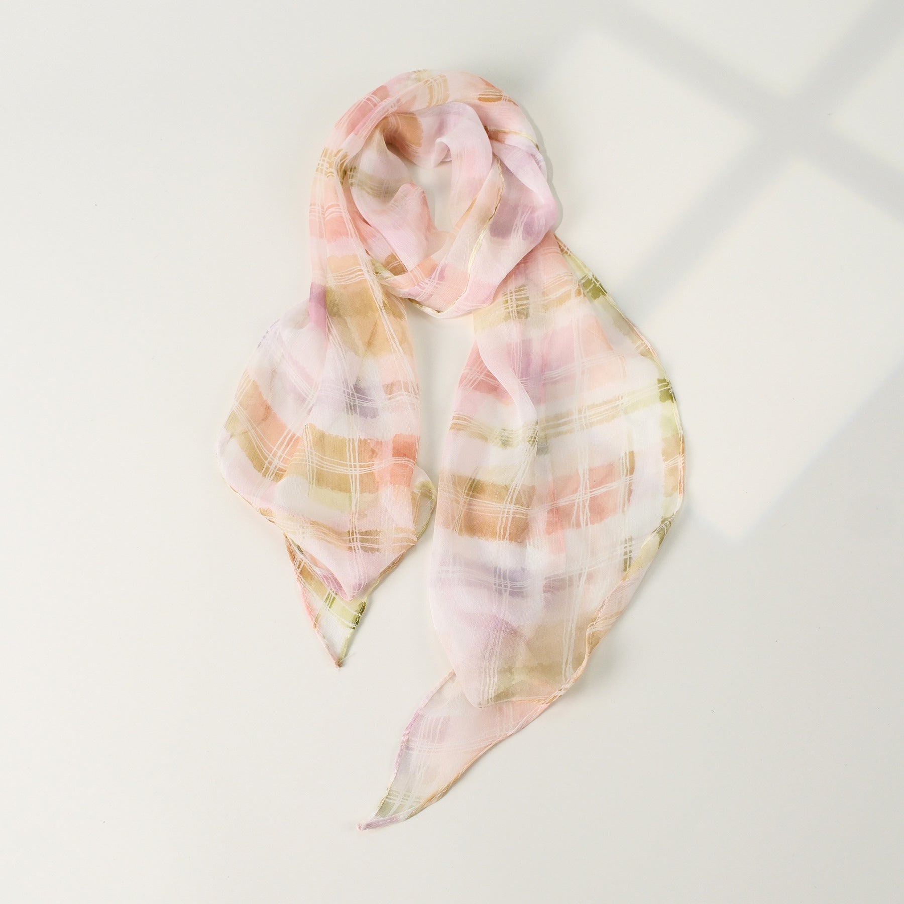 Chic Color Block Polka Dots Silk Scarf 6W6NSI253