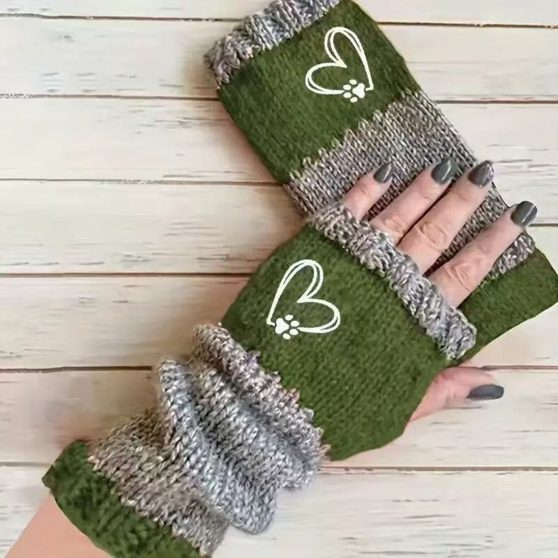 Cat Print Fingerless Gloves - DippedShop Wholesale - #2403