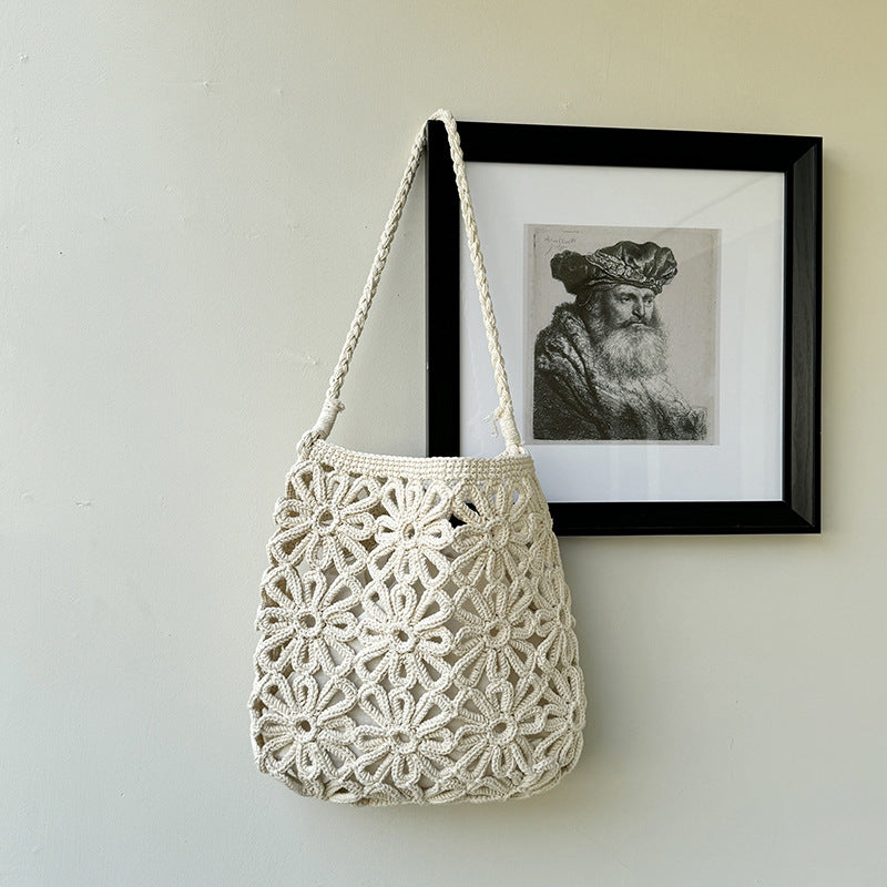 Hollow Flower Woven Bag - DippedShop Wholesale - #5203