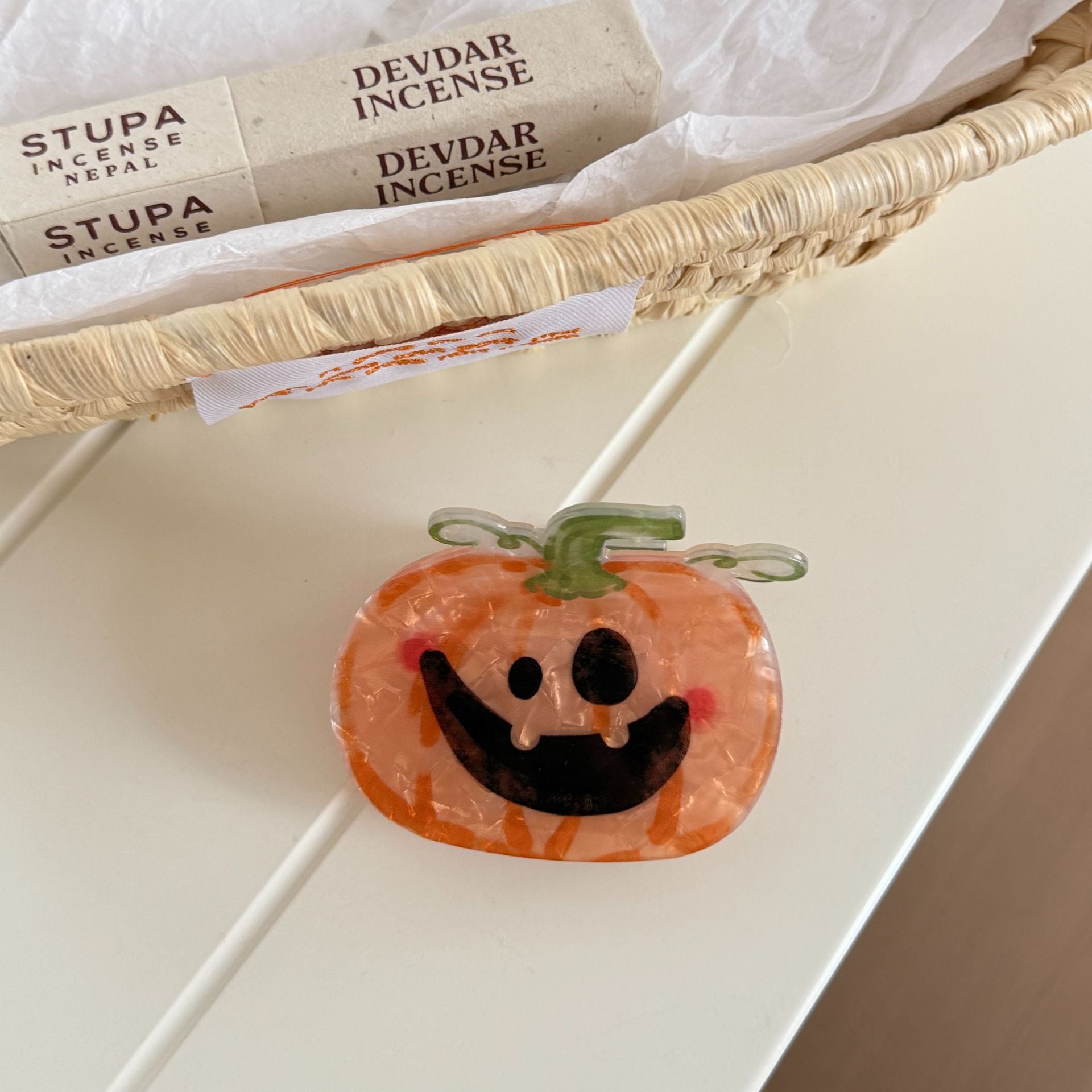 Cute Pumpkin Ghost Halloween Hair Claw 6W6HCP1323