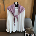 Striped Knit Triangle Scarf - DippedShop Wholesale - #5571