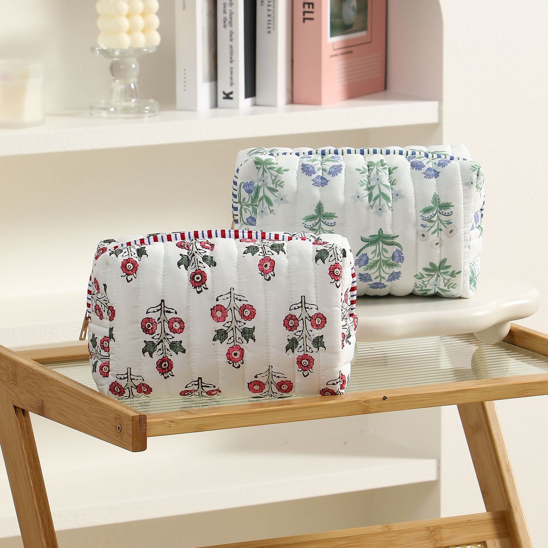 Vinatge Floral Print Large Capacity Cosmetic Bag 6S10BOB1041