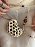 Cute Hand Made Colorful Beaded Heart Crossbody Bag 8CW6BBG520L