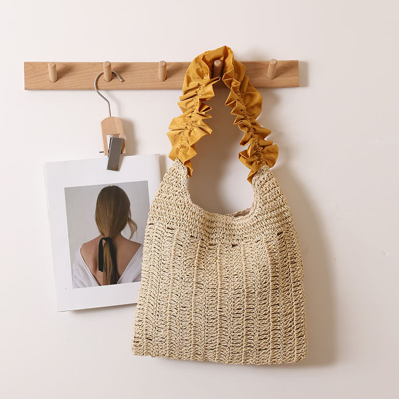 Ruffled Handle Shoulder Bag - DippedShop Wholesale - #4531