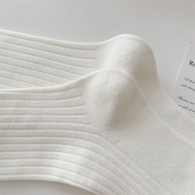 Sweet Satin Ruffle Solid Crew Socks 6W8FSO772