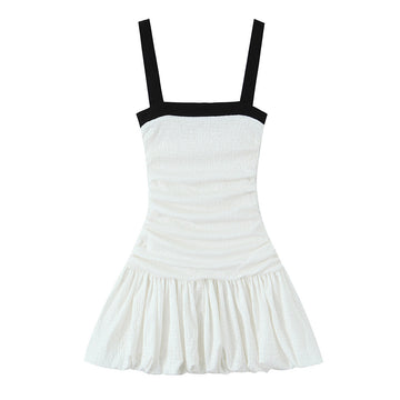 Solid Color Sleeveless Ruffled Hem Mini Dress DP25D583