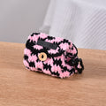 Cute Crochet Color Block Mini Coin Earbud Case 6S10BWB112