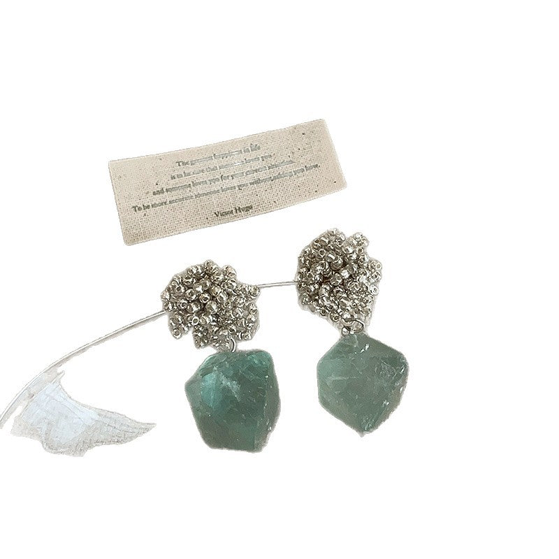 Natural Stone Dangle Earrings - DippedShop Wholesale - #5971