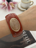 Chunky Oval Resin Wide Bangle Bracelet 6W6JBR606