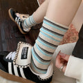 Striped Slouchy Crew Socks - DippedShop Wholesale - #9747