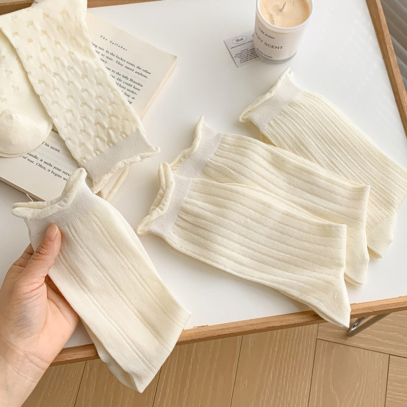 Ruffle Cuff Mesh Socks - DippedShop Wholesale - #8067
