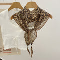 Vintage Leopard Print Triangle Silk Scarf MK2BLW6W6NSI72