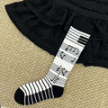 Color Block Musical Note Calf Socks 6W8FSO773