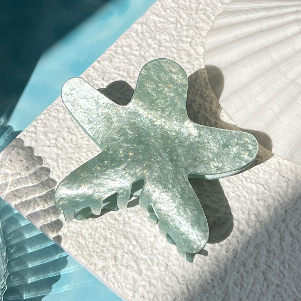Cute Sparkly Starfish Acrylic Hair Claw MK2PPM6W6HCP347