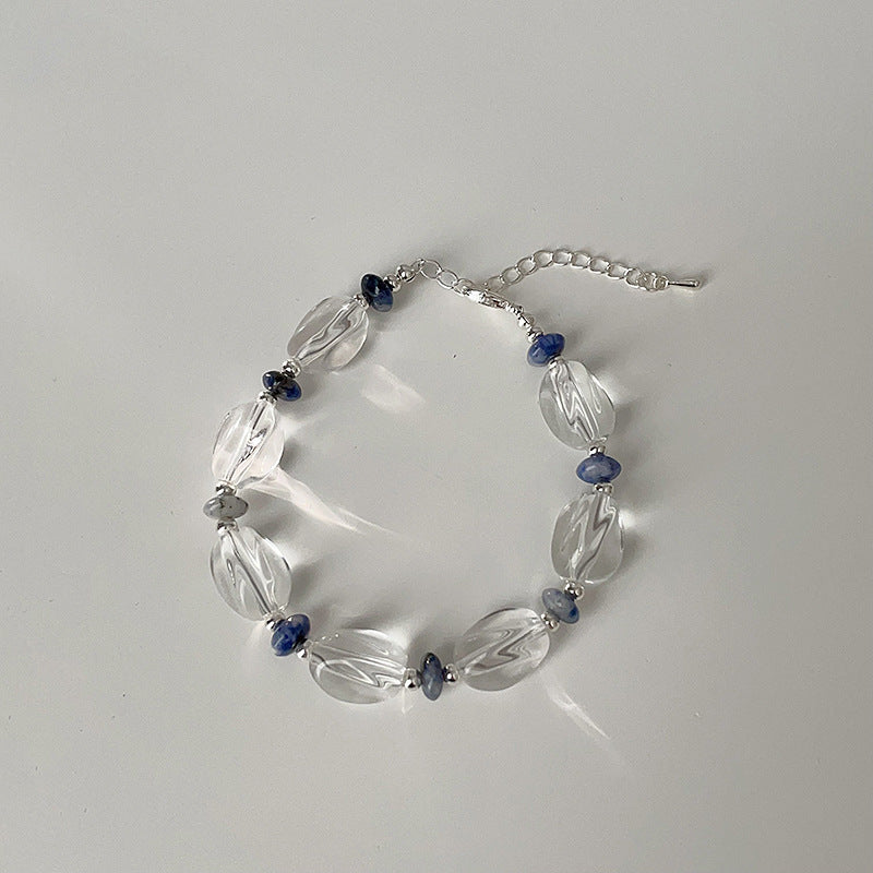 Simple Transparent Crystal Beaded Chain Bracelet 6W6JBR340