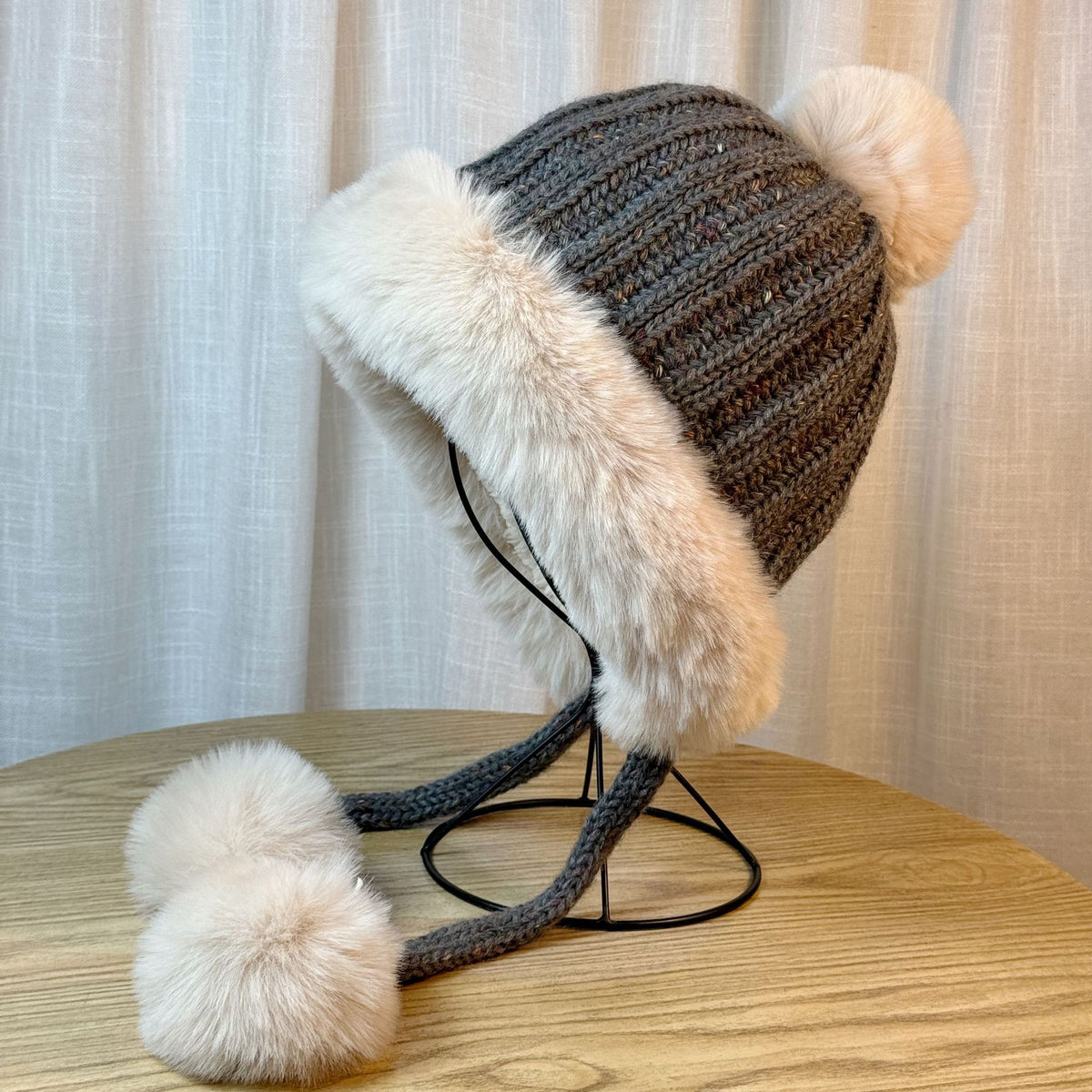 Faux Fur Pom Knit Beanie - DippedShop Wholesale - #9459