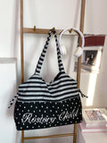 Letter Embroidery Drawstring Tote Bag - DippedShop Wholesale - #4275
