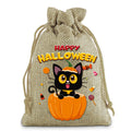 Halloween Cartoon Printed Burlap Drawstring Bags 6W10BBG1751