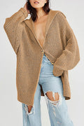 Lapel Loose Button Cardigan - DippedShop Wholesale - #4867