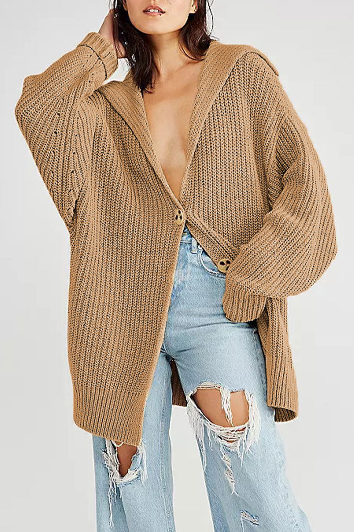Lapel Loose Button Cardigan - DippedShop Wholesale - #4867