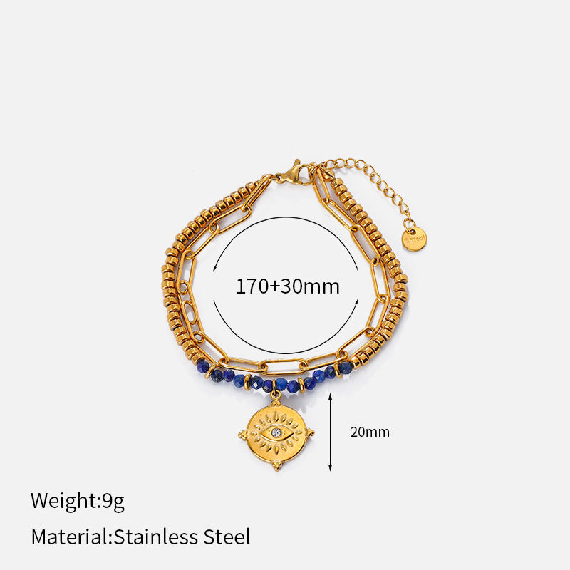 Fresh Double-Layer Beaded Chain Bracelet 6W6JBR521