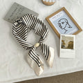 Minimalist Striped Print Magnetic Buckle Silk Scarf MK2BLW6W6NSI76