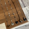 Gemstone Donut Coin Necklace - DippedShop Wholesale - #0051