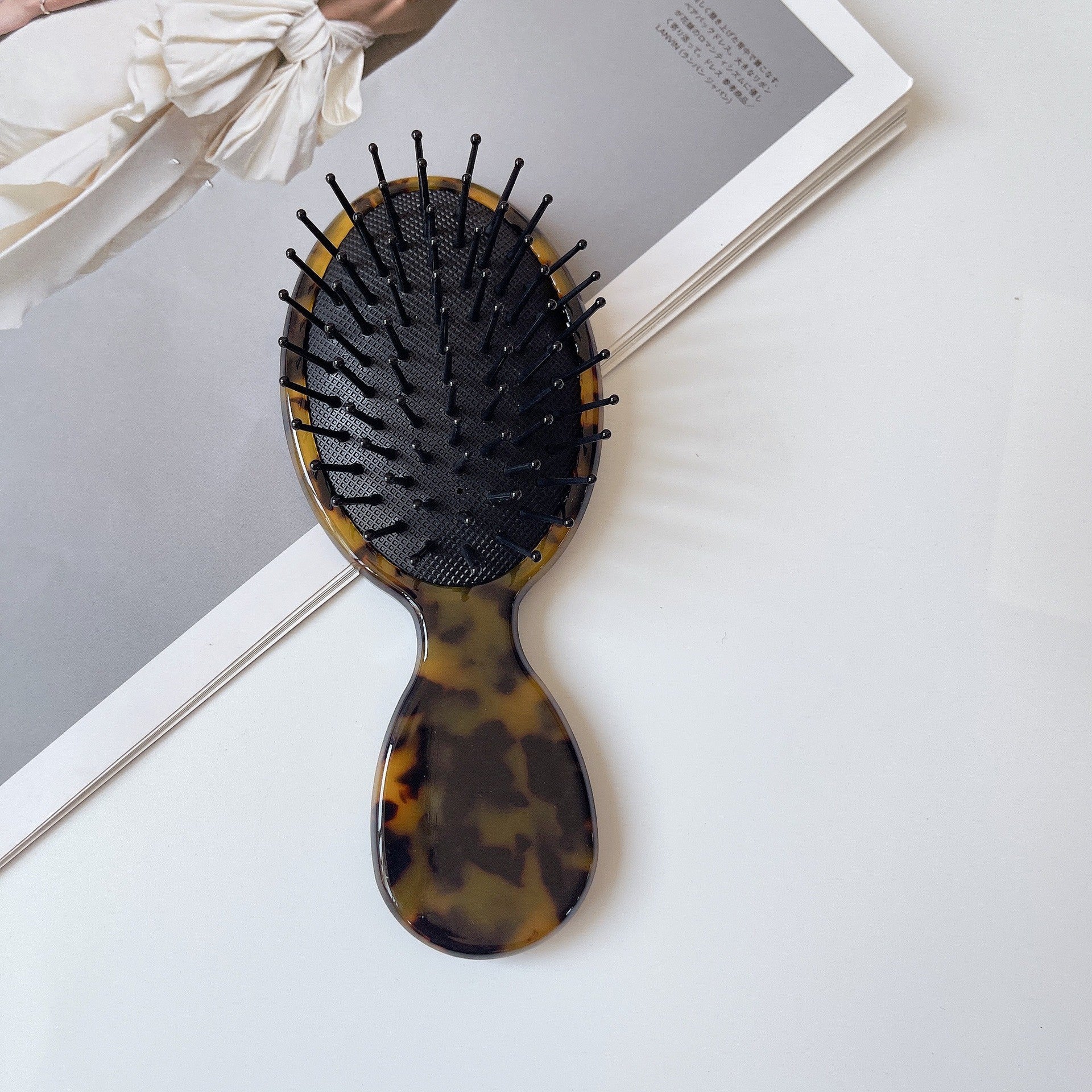 Vintage Leopard Oval Handle Acetate Comb MK2PPM6CT5CB33