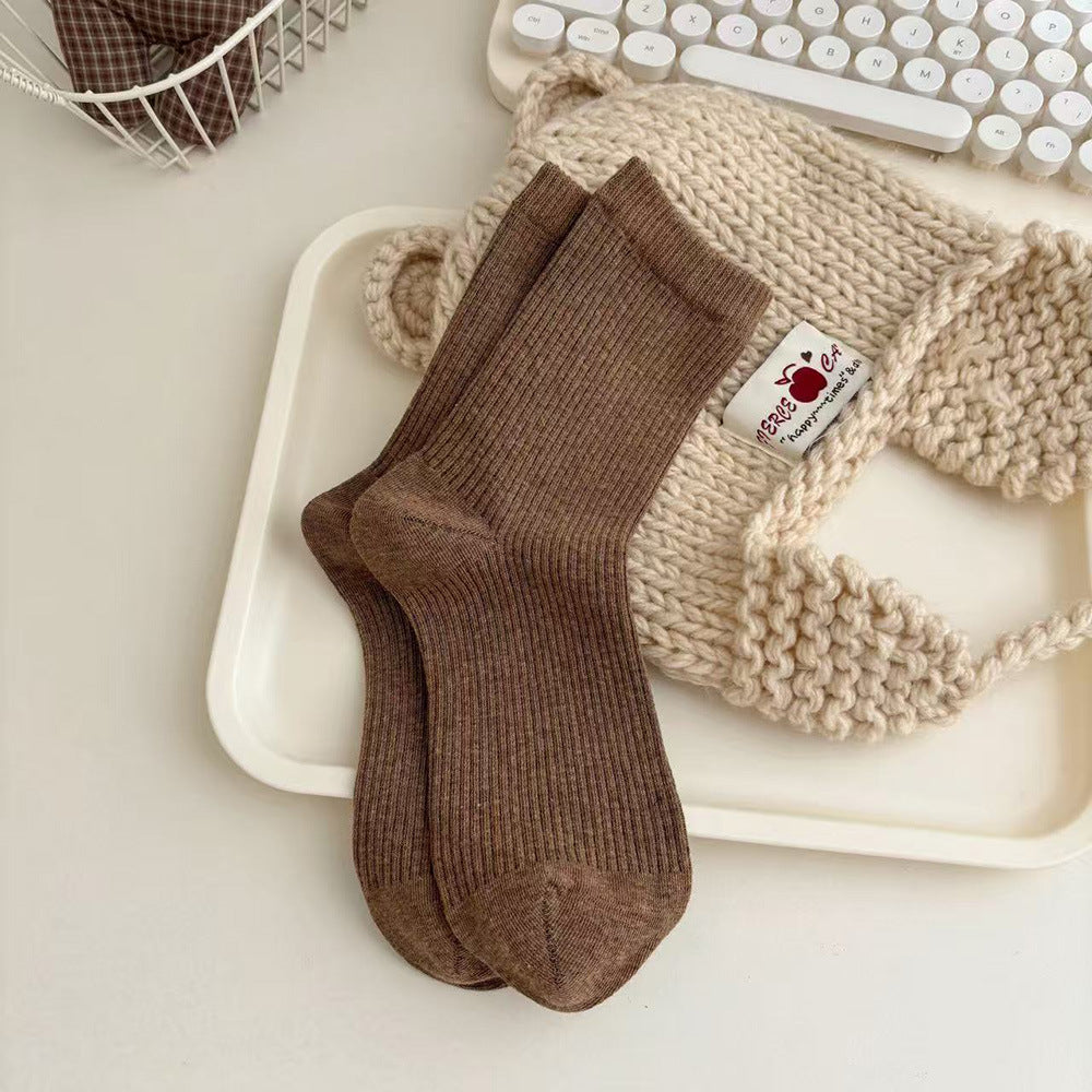 Minimalist Solid Color Cotton Slouch Socks 6W8FSO544