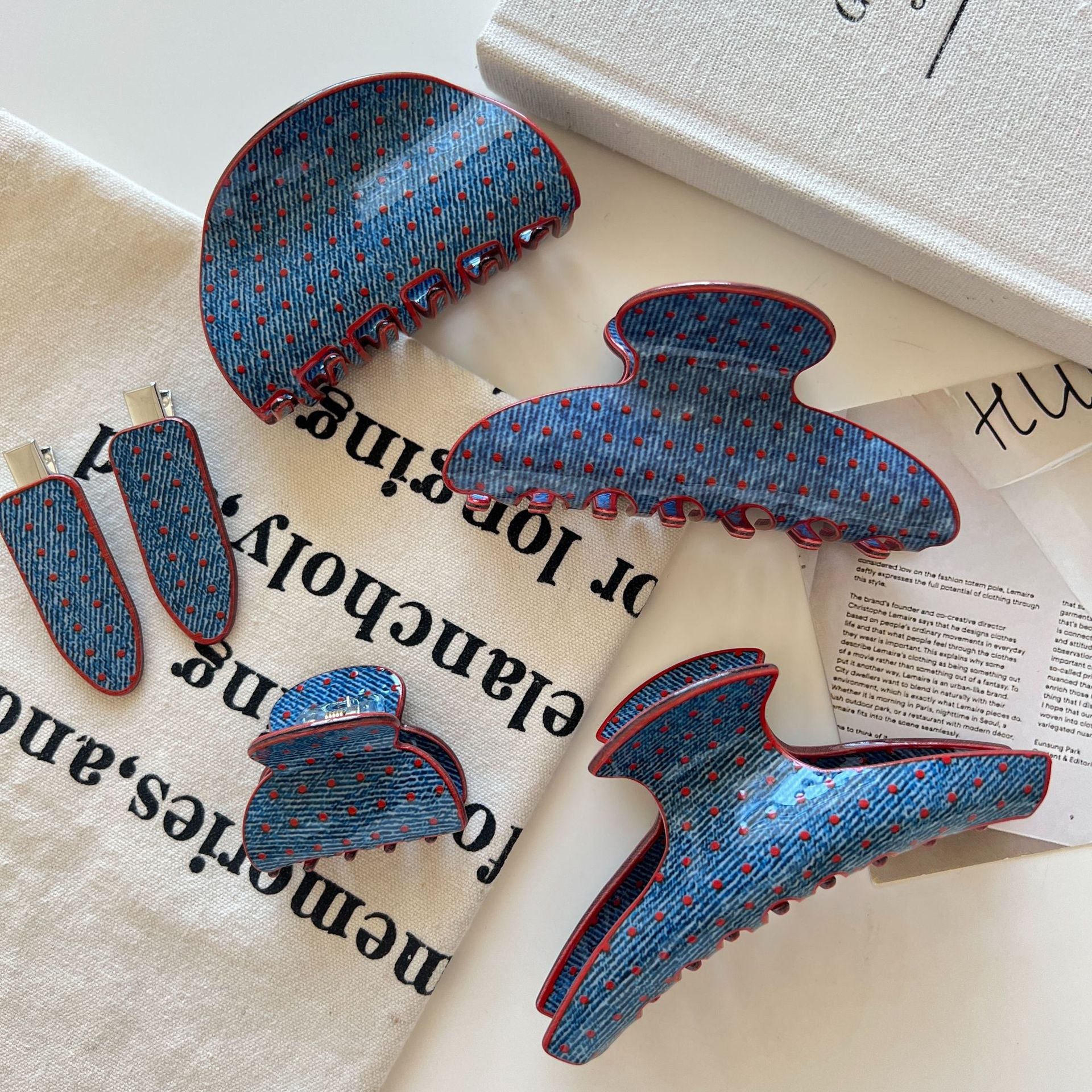 Polka Dot Hair Claw Clip - DippedShop Wholesale - #5891