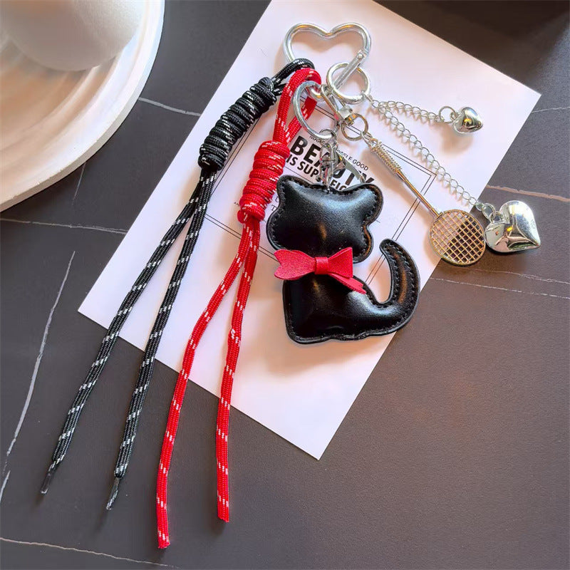 Creative Cat Pendant Rope Braided Bag Charm 6W10BBC369