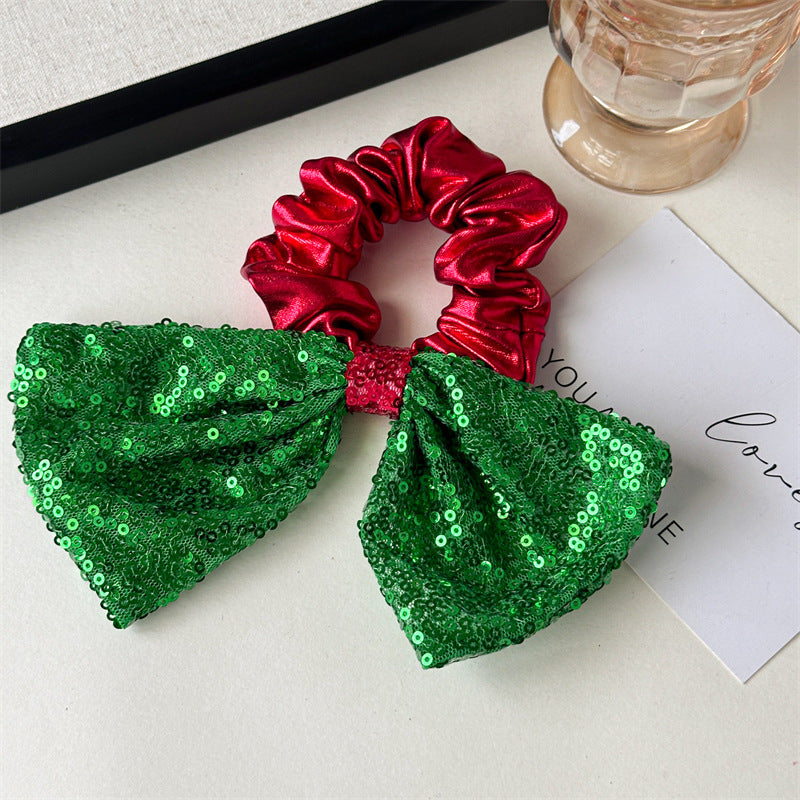 Christmas Sequin Bow Scrunchies - DippedShop Wholesale - #2227