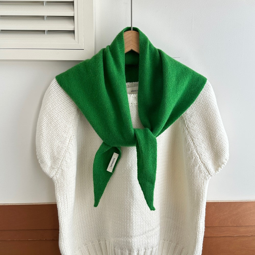 Simple Wool-Blend Solid Color Triangle Knit Scarf 6W6NSC85