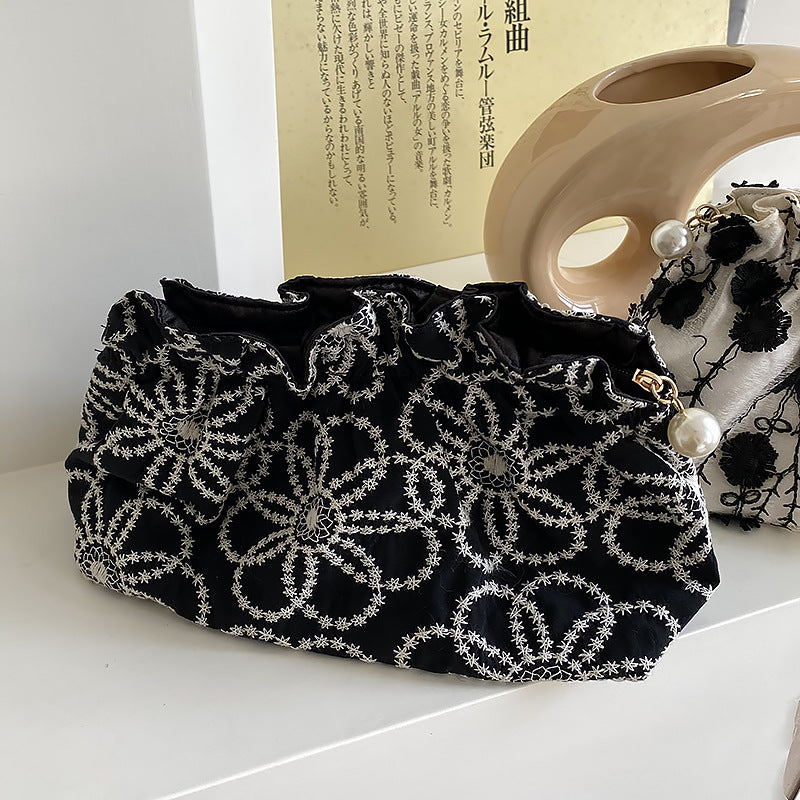 Floral Embroidered Lace Cosmetic Bag - DippedShop Wholesale - #9491
